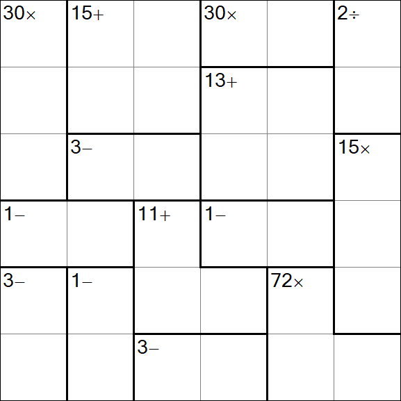 Calcudoku - Medium