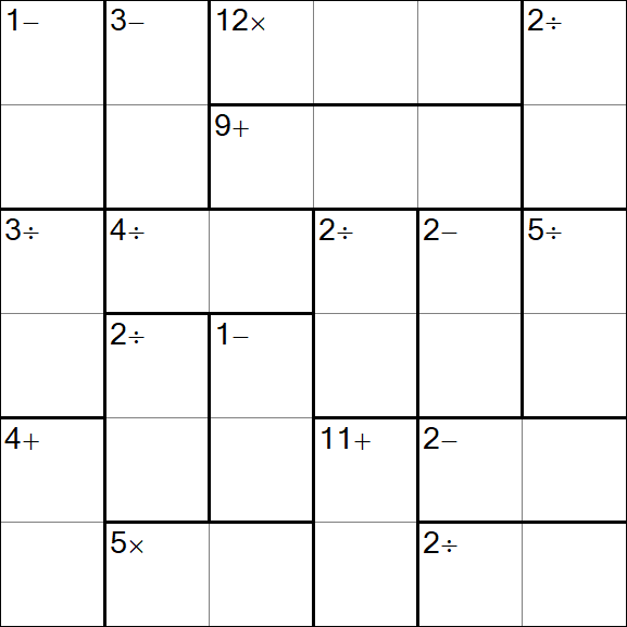 Calcudoku - Medium