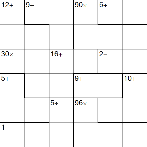 Calcudoku - Moyen
