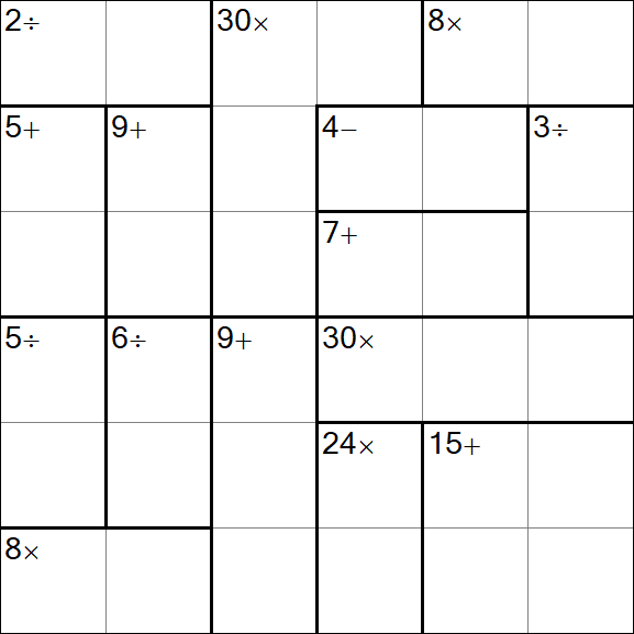 Calcudoku - Moyen