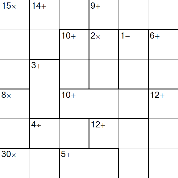 Calcudoku - Medium
