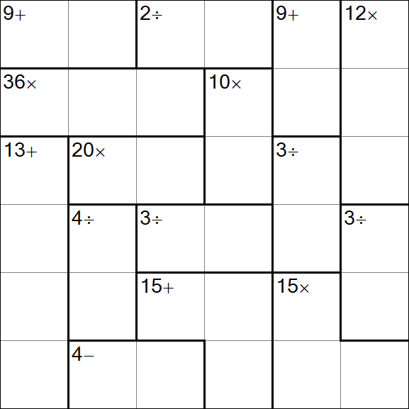 Calcudoku - Medium