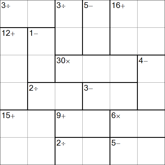 Calcudoku - Medio