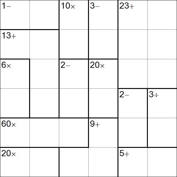 Calcudoku - Medio