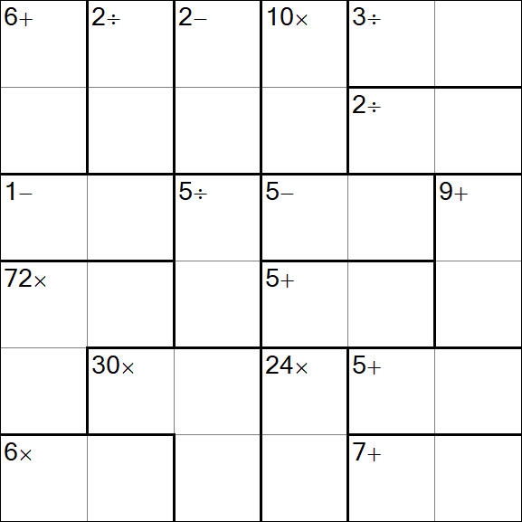 Calcudoku - Medio
