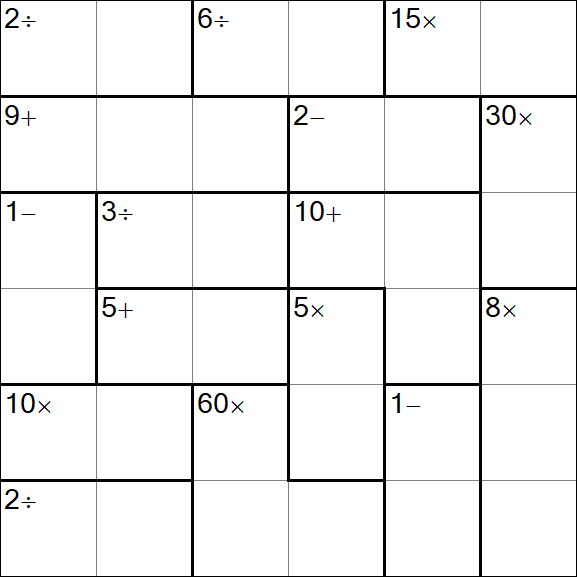 Calcudoku - Medio