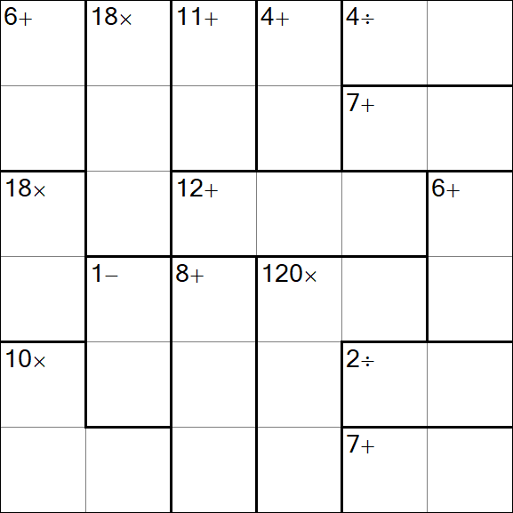 Calcudoku - Medio