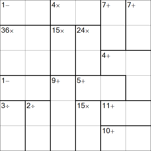 Calcudoku - Medio