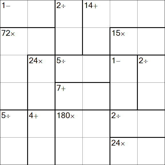 Calcudoku - Medium