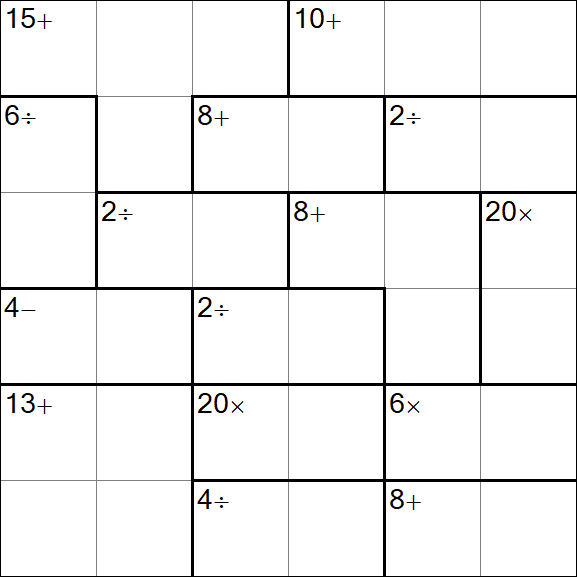 Calcudoku - Medio