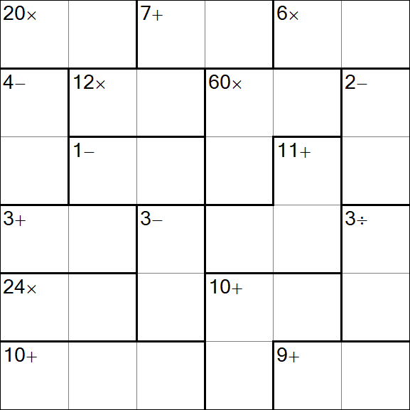 Calcudoku - Medium