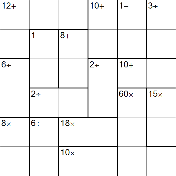 Calcudoku - Medium