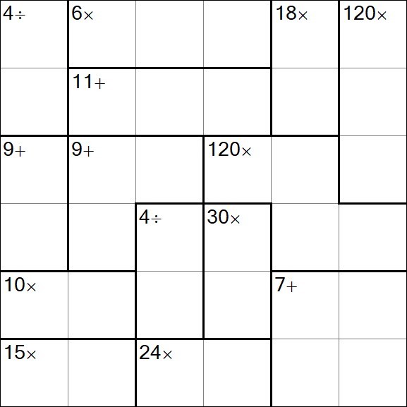 Calcudoku - Medium