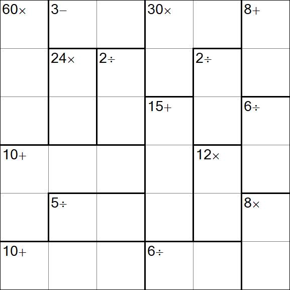 Calcudoku - Medium
