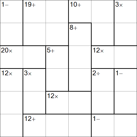 Calcudoku - Medium