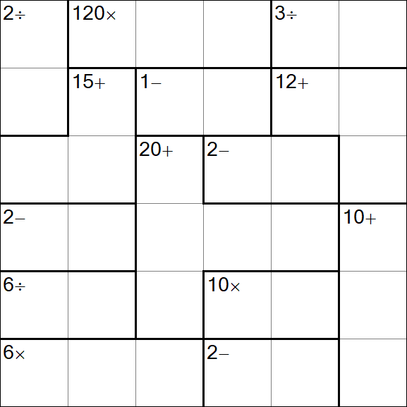 Calcudoku - Médio