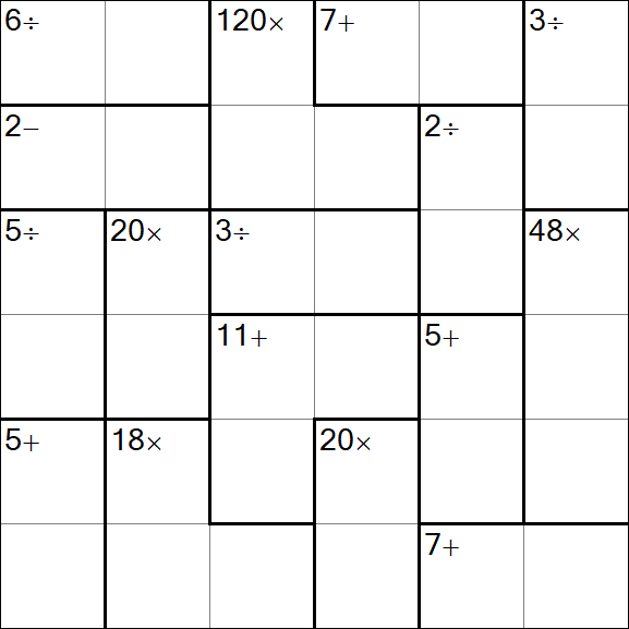 Calcudoku - Médio