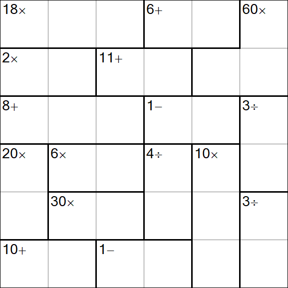 Calcudoku - Médio