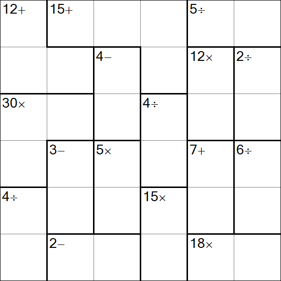Calcudoku - Médio