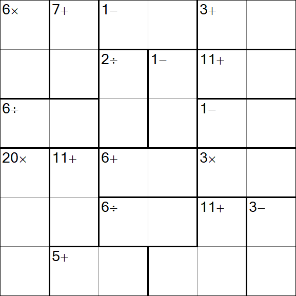 Calcudoku - Moyen