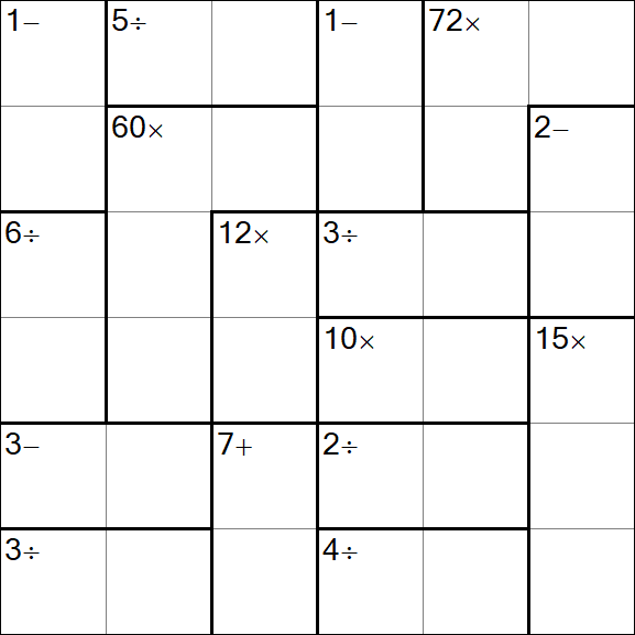 Calcudoku - Moyen