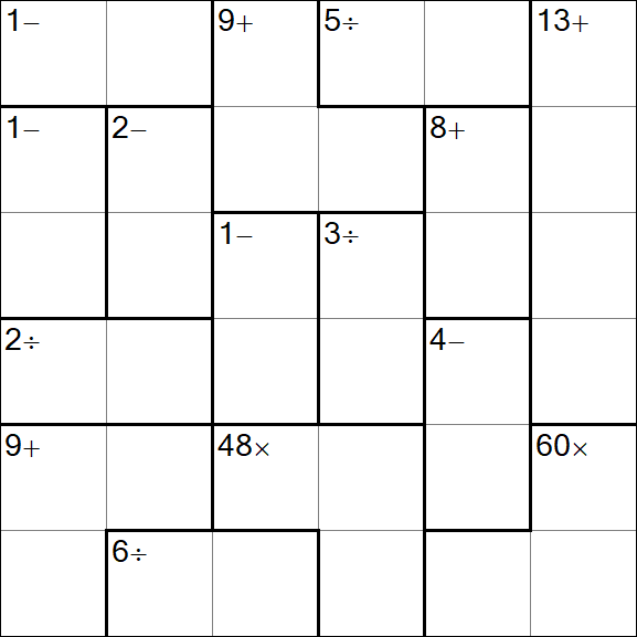 Calcudoku - Moyen