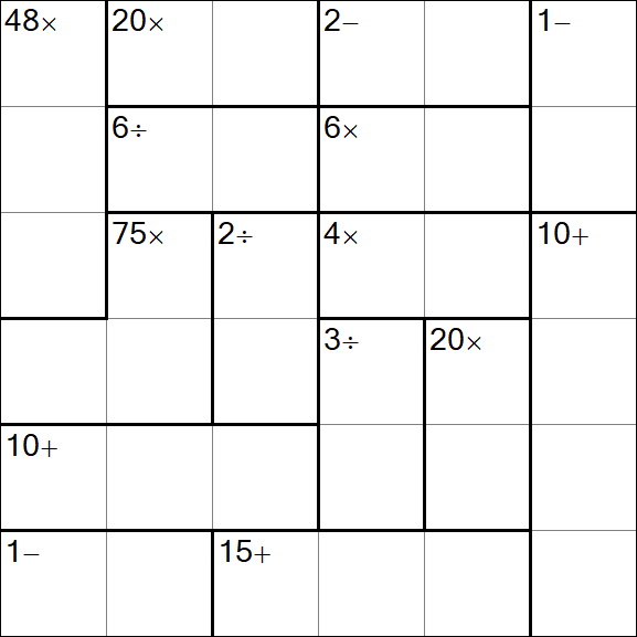 Calcudoku - Medio