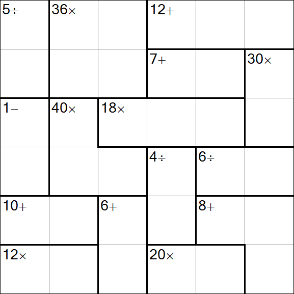 Calcudoku - Medio