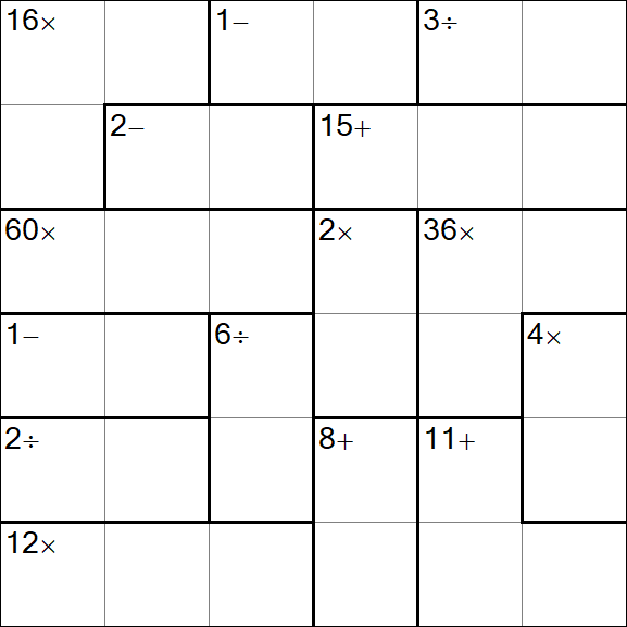 Calcudoku - Medio