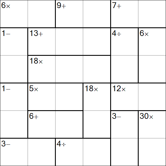 Calcudoku - Medio