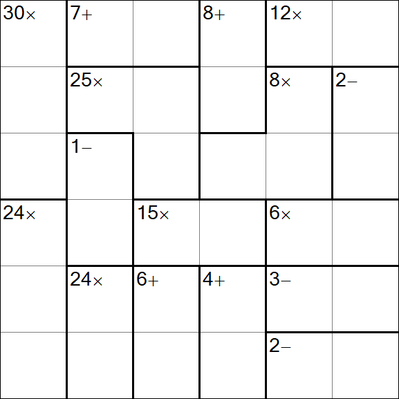 Calcudoku - Medio