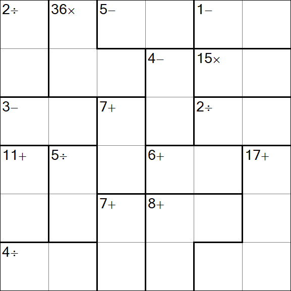 Calcudoku - Medio