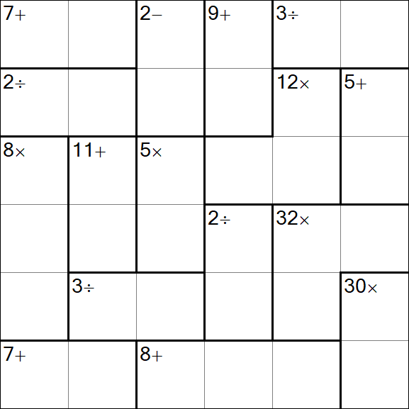 Calcudoku - Medio