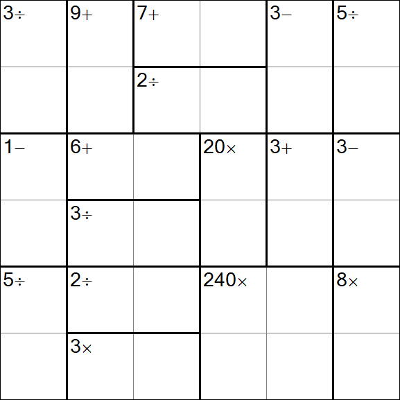 Calcudoku - Médio