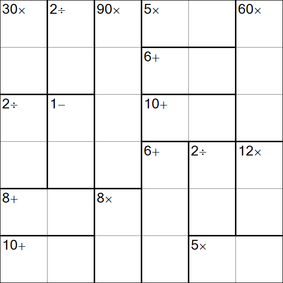 Calcudoku - Médio