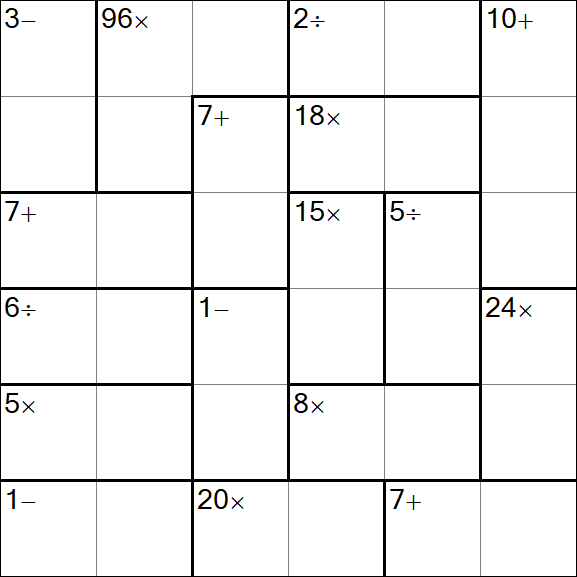 Calcudoku - Médio