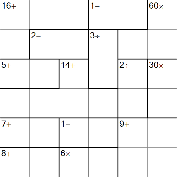 Calcudoku - Moyen