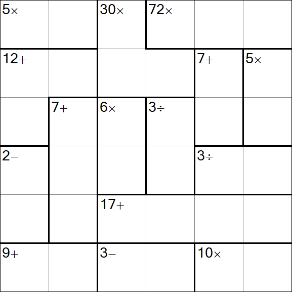 Calcudoku - Moyen