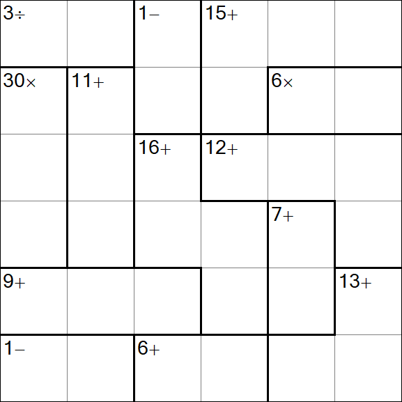 Calcudoku - Medium