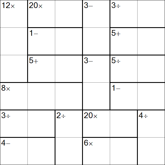 Calcudoku - Medium