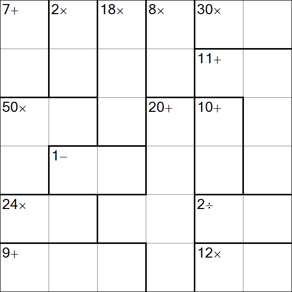 Calcudoku - Medio
