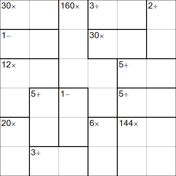 Calcudoku - Medio