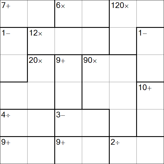 Calcudoku - Medio