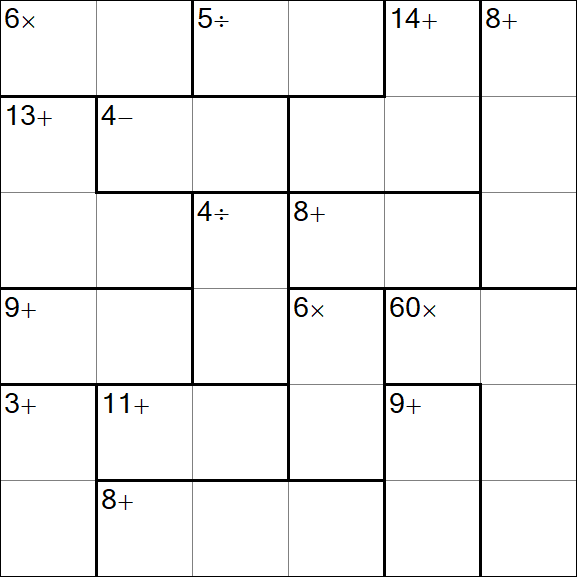 Calcudoku - Medio