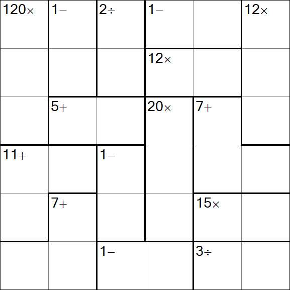 Calcudoku - Medio