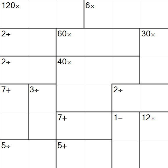 Calcudoku - Medium