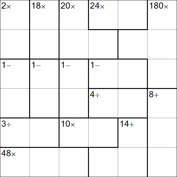 Calcudoku - Medium