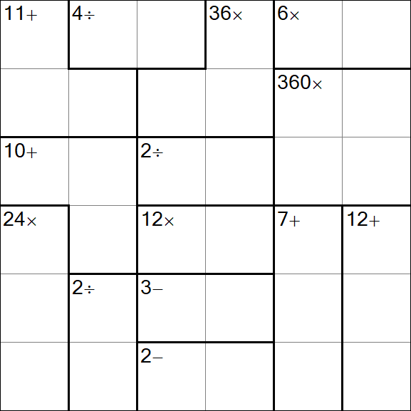 Calcudoku - Medium