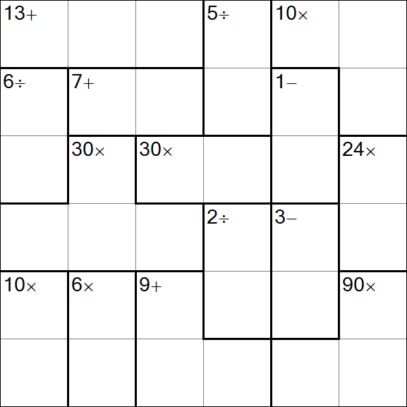 Calcudoku - Medio