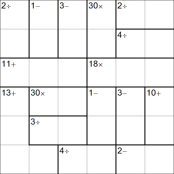 Calcudoku - Medio